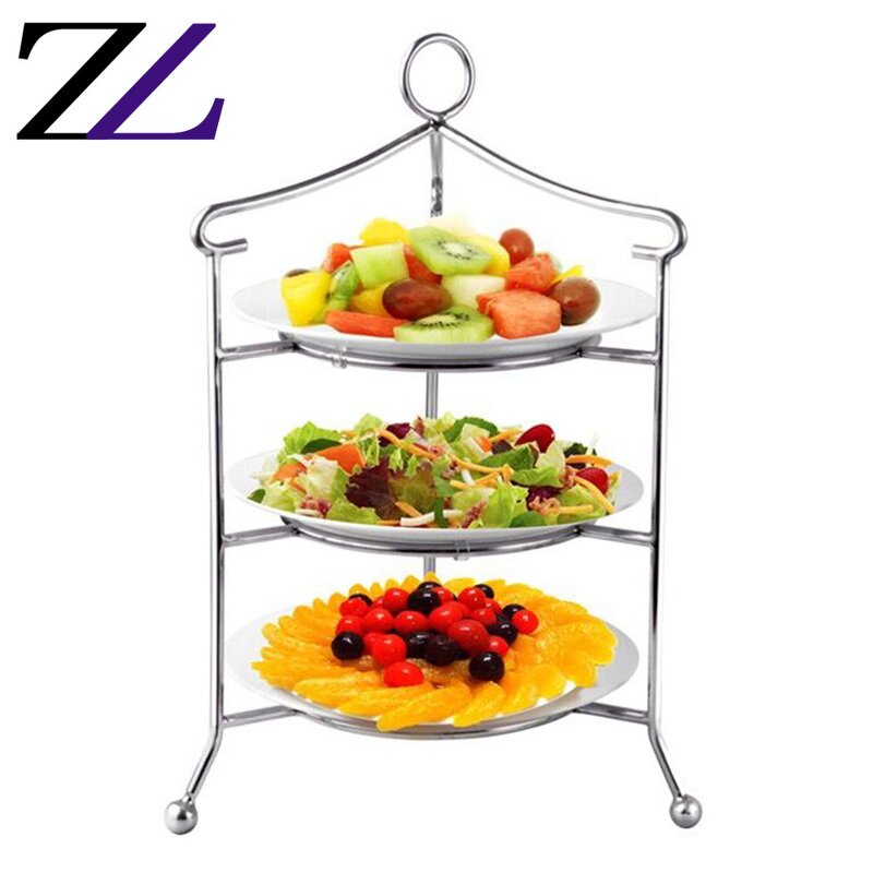 Cake Display Stand Manufacturer - Ceramic Round Plates 3 Tier Tea Stand
