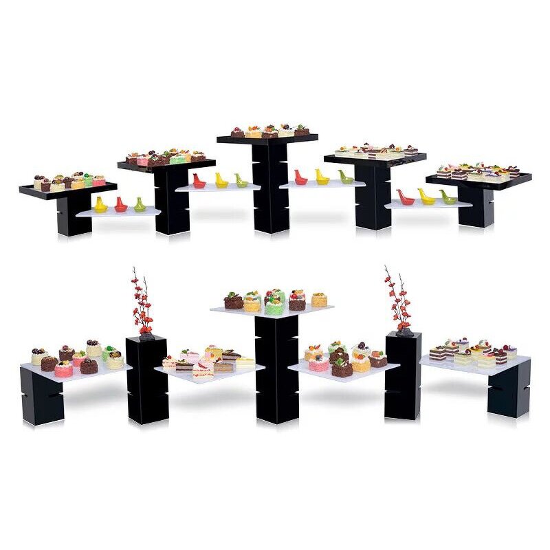 Cake Stand Supplier - Evolving Swing Black Acrylic Multi Tier