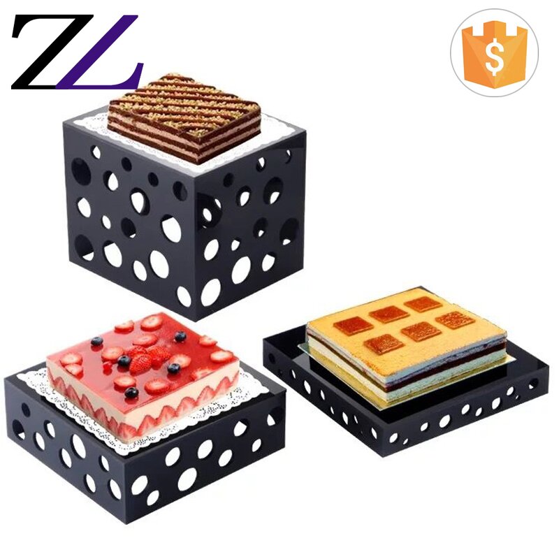 Cake Stand Supplier - Evolving Swing Black Acrylic Multi Tier