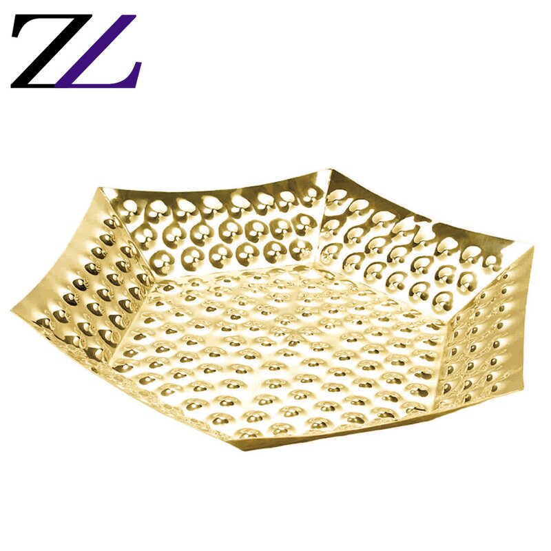 Bowl Set Supplier - Round Moon Gold Plated Hammered Copper Brass