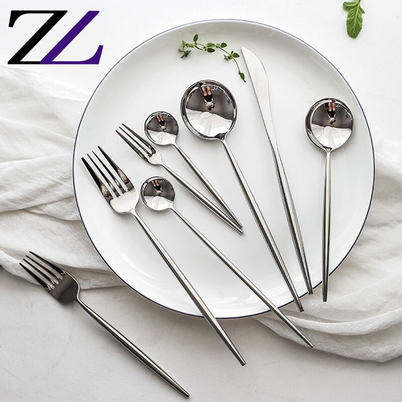 Cutlery Set Supplier - 304 Gold Plated White Handle Bulk Flatware