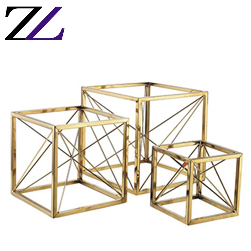 Cake Stand Factory - Black Square Oblong Gold Wedding Event