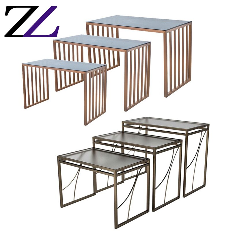 Buffet Catering Table Factory - Tempered Glass Stainless Steel Dessert Table