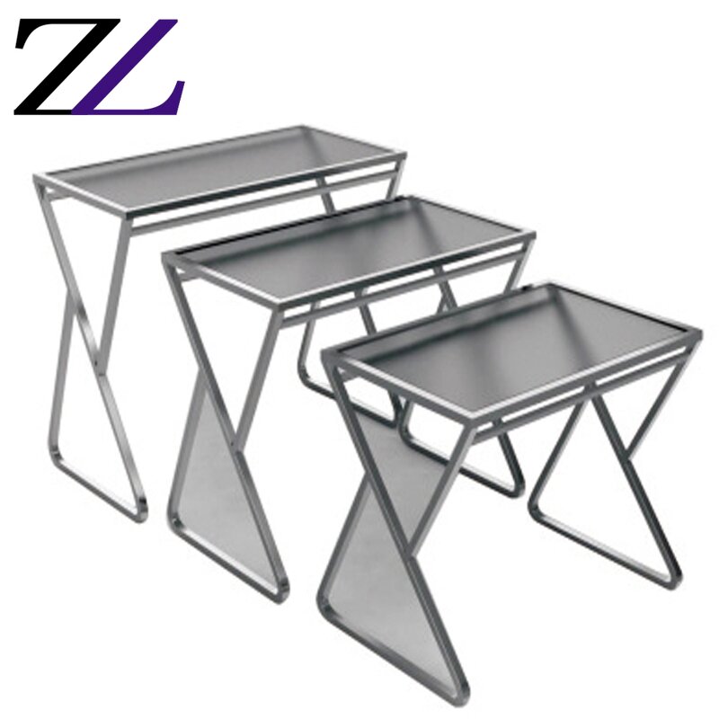 Buffet Catering Table Factory - Tempered Glass Stainless Steel Dessert Table