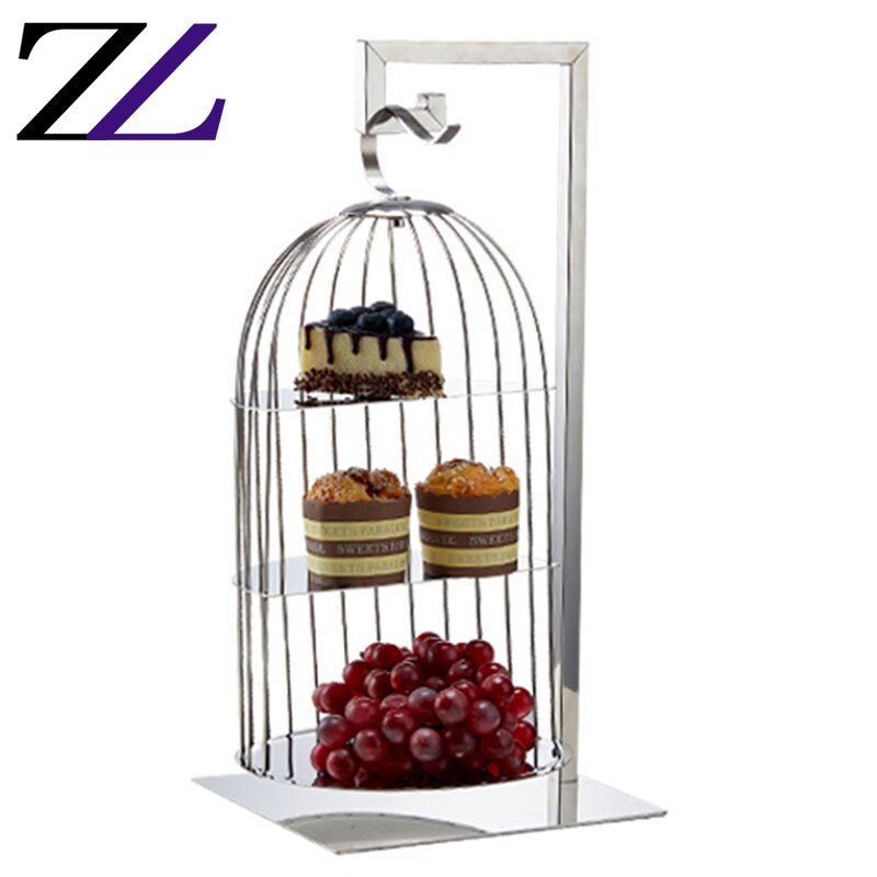 Dessert Table Decor Supplier - Brass Bird Cage Cupcake Serving Tray