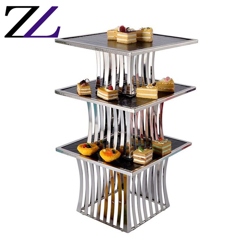 Dessert Rack Manufacturer - Pyramid Tower Hammered Stainless Steel