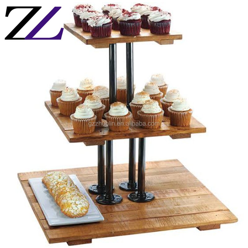 Buffet Display Unit Factory - Square Wooden Waffle Dessert Risers