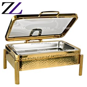 Chafing Dish Manufacturer - 9L Luxury Gold Hammered Buffet Set