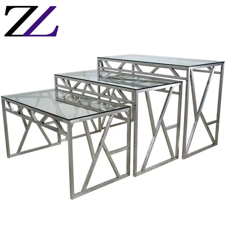 Buffet Catering Table Factory - Tempered Glass Stainless Steel Dessert Table
