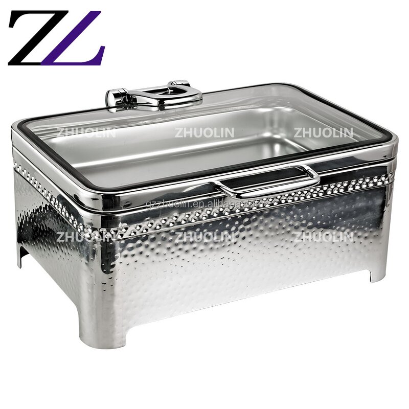 Buffet Warmer Set Supplier - Silver Gold Hammered Induction Banquet