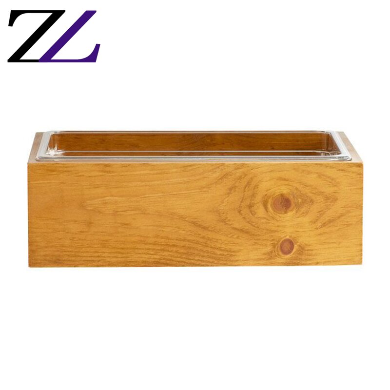 Beverage Cooler Display Supplier - Rectangular Stainless Steel Wood Ice