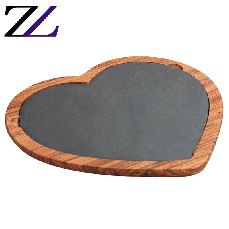 Food Serving Plate Supplier - Black Wood Plate with Punch Handle