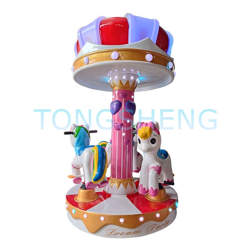 Carousel Ride Manufacturer - 3 Person Kids Rotating Horse Amusement Ride