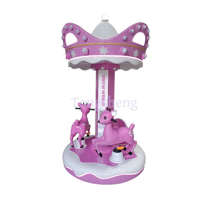 Kiddie Ride Manufacturer - 3 Players Mini Fiber Glass Carousel Ride
