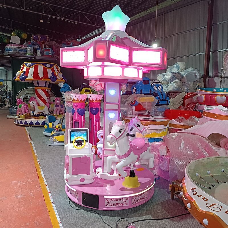 Carousel Ride Manufacturer - Fiberglass 3 Seats Kids Merry Go Round