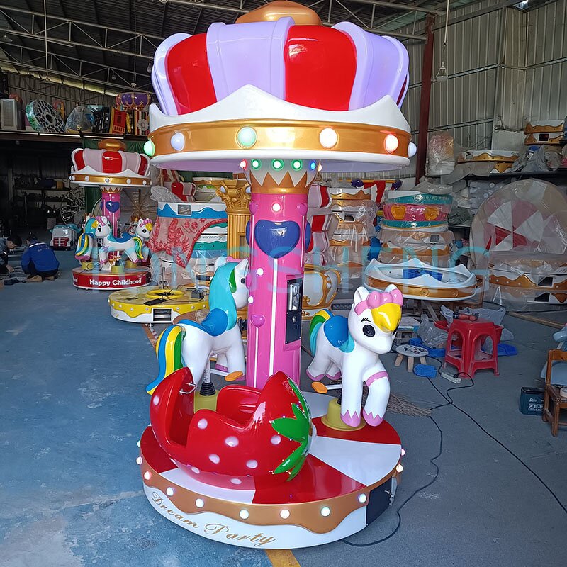Carousel Ride Manufacturer - Coin Operated 2-3 Player Apple Carousel