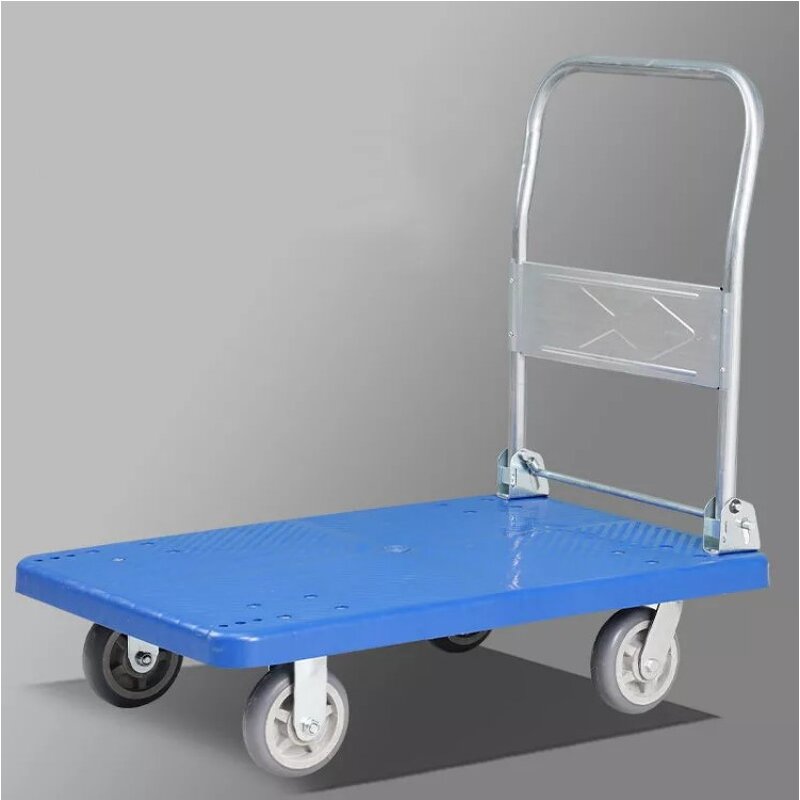 Wheelbarrow Trolley Manufacturer - Four-wheel Thick Flat Portable Trailer