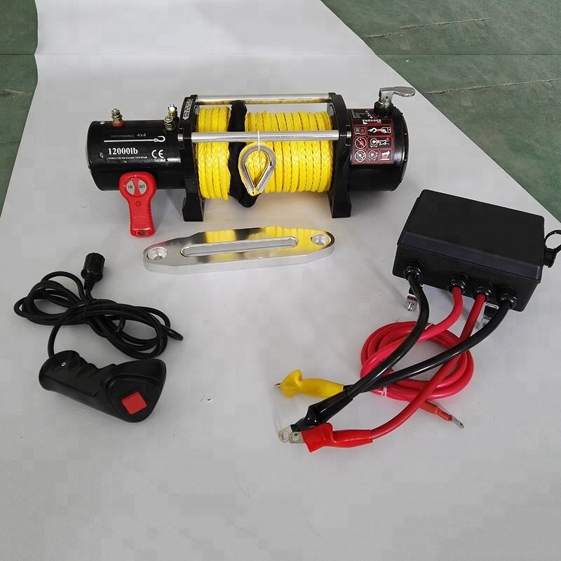 Electric Winch Manufacturer - Mini 12v 12000lbs Offroad 4x4 Synthetic Rope