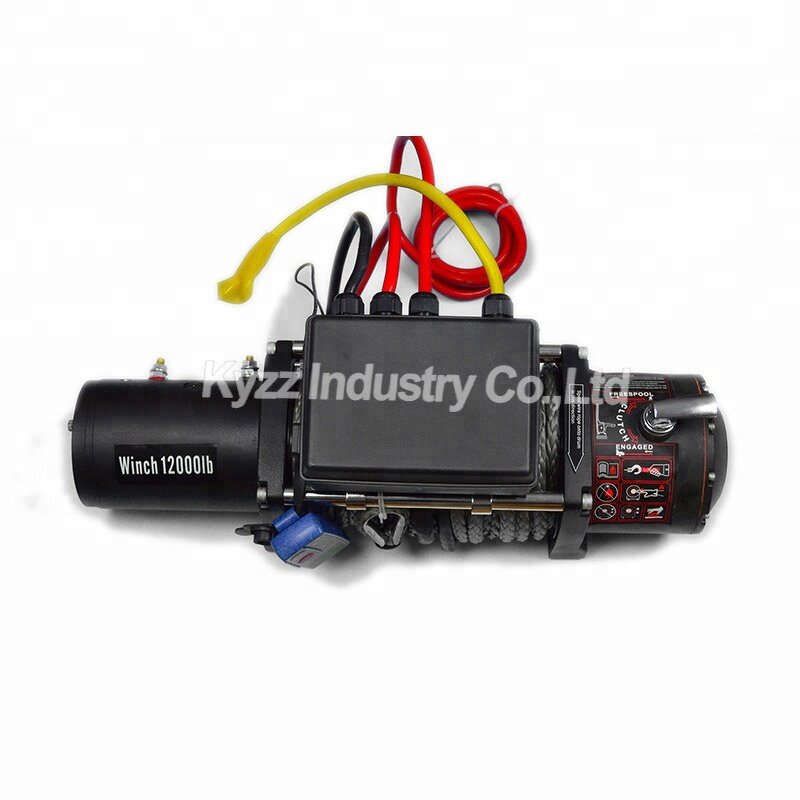 Electric Winch Manufacturer - Mini 12v 12000lbs Offroad 4x4 Synthetic Rope