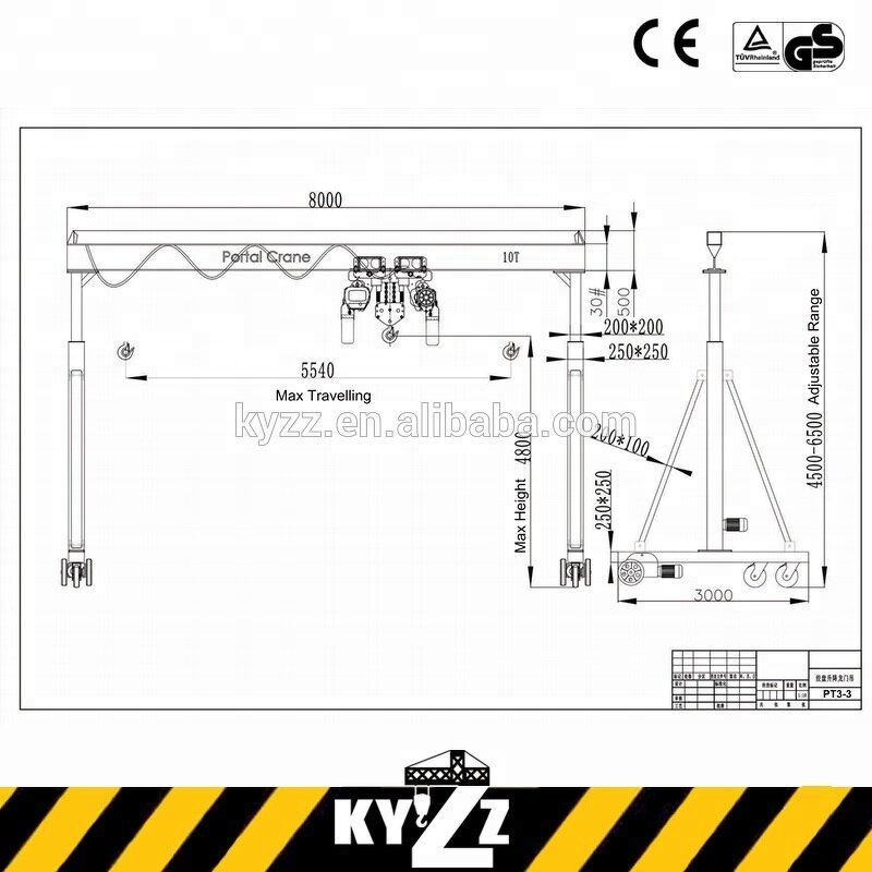 Gantry Crane Manufacturer - Fixed Height 5-10 Ton A-Frame Used Crane