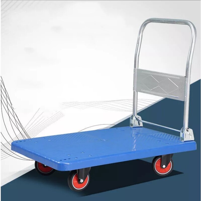 Wheelbarrow Trolley Manufacturer - Four-wheel Thick Flat Portable Trailer