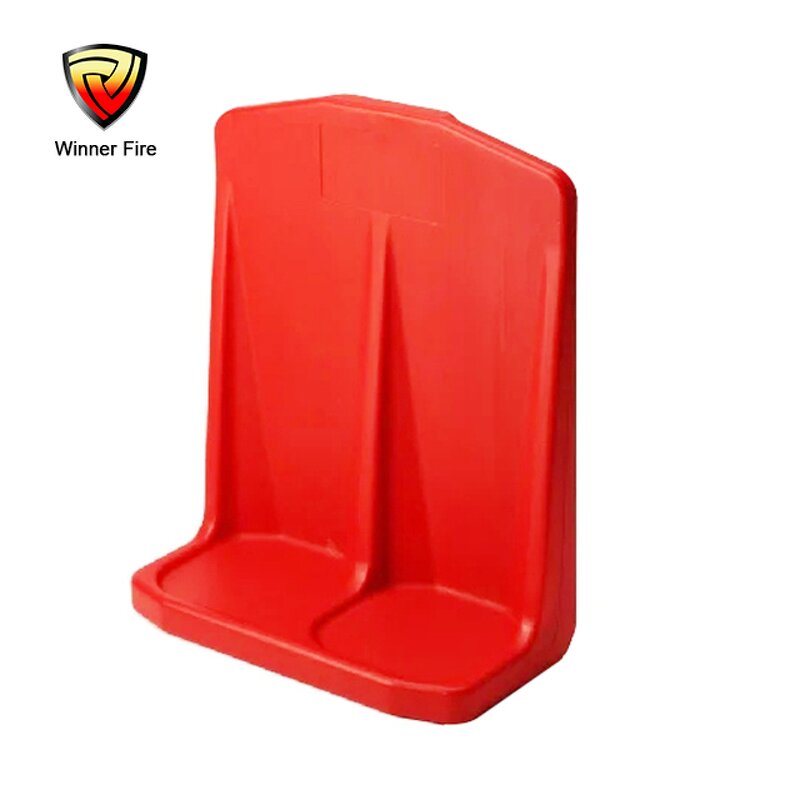 Fire Extinguisher Stand Manufacturer - Floor Mounted Red Plastic Double Stand
