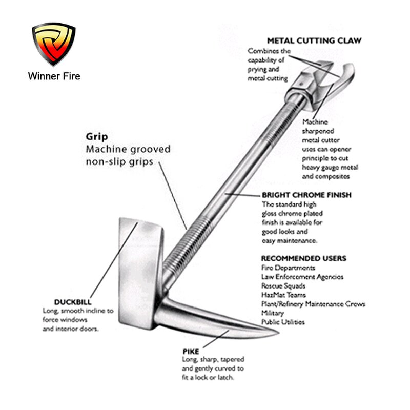 Halligan Tool Manufacturer - Fire Rescue with Metal Cutting Claw