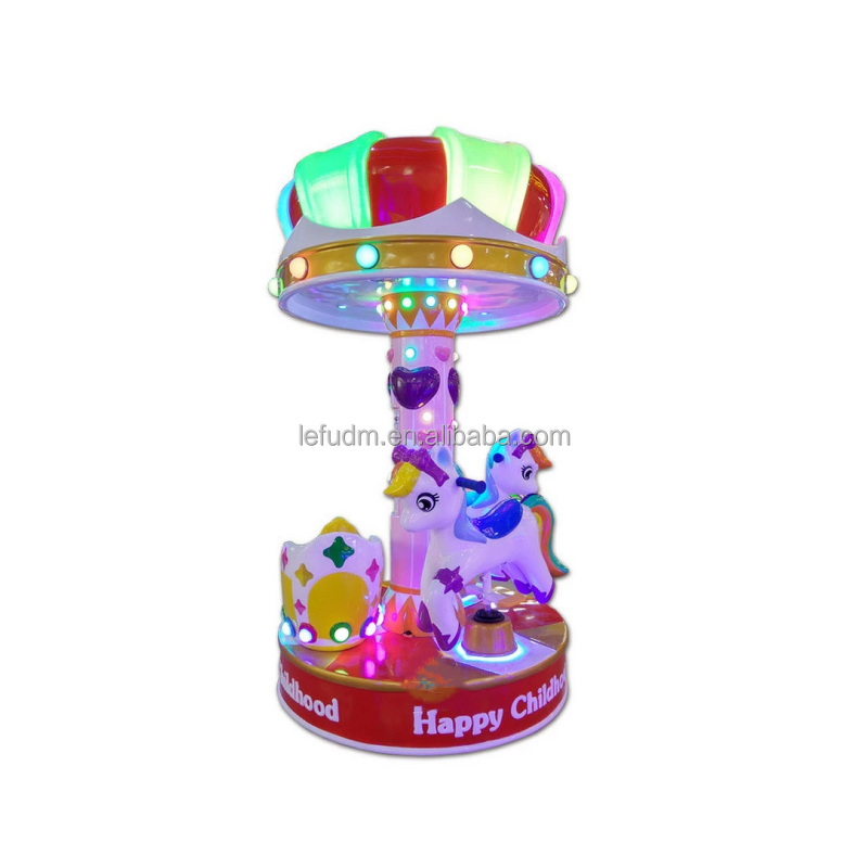 Carousel Ride Manufacturer - Coin Operated Mini 3 People Merry Go Round