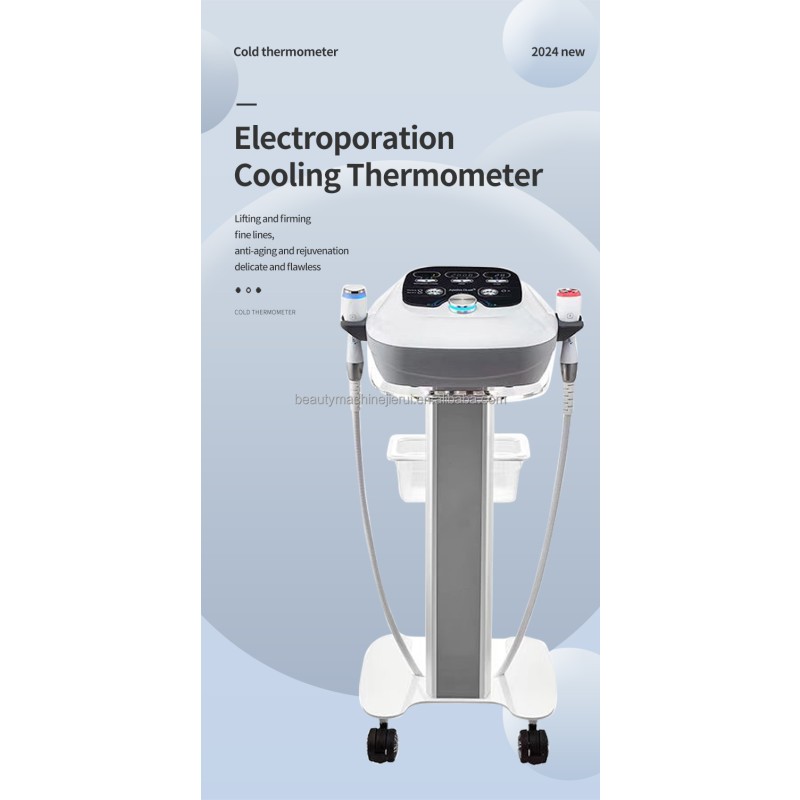 Portable 2 in 1 Rf Wrinkle Removal Device Electroporation Virtual Mesotherapy Heating Cooling Cystem Machine