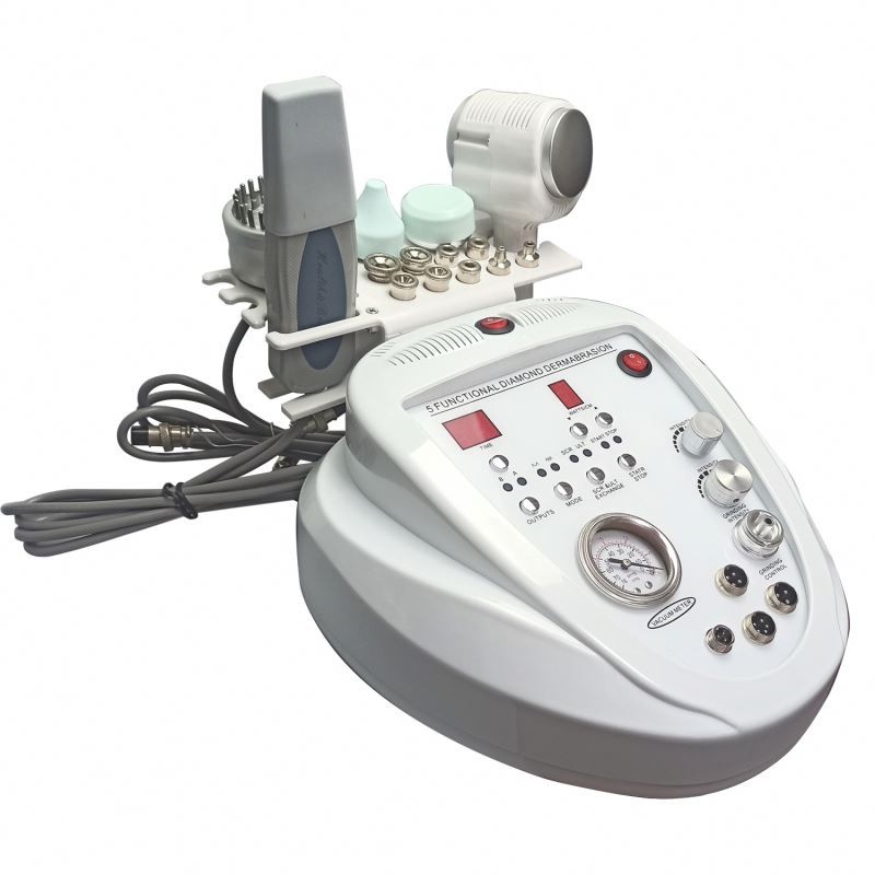 5 in 1 Multifunction Beauty Salon Equipment Facial Machine with Microdermabrasion/skin Scrubber/micro Current/hot Cold Hammer