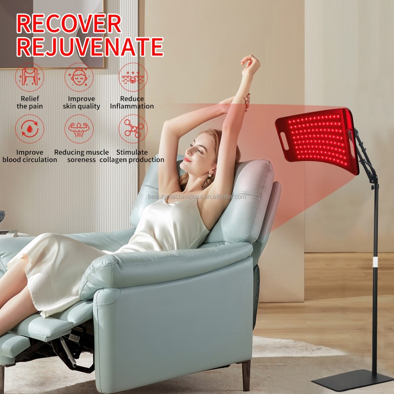 Red Led Light Therapy Panel with Stand 660nm 850nm Led Light Therapy Device for Whole Body  LED Red Light Therapy Lamp