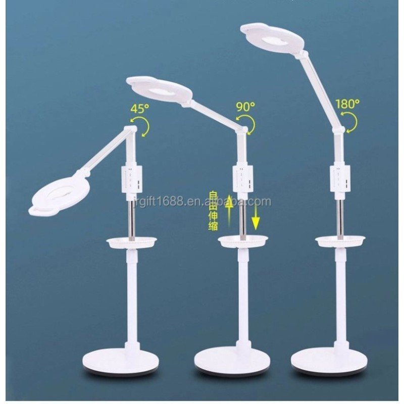 Facial Eyelash Extension Magnifying Lamp Beauty Salon Magnifying Glass with Light with Floor Stand Magnifying Lamp
