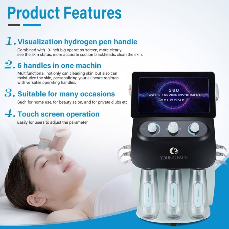 New 6-in-1 Visual Blackhead Removal Dermabrasion Facial Machine with Oxygen Cleansing