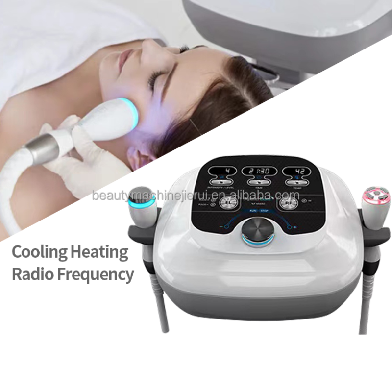Portable 2 in 1 Rf Wrinkle Removal Device Electroporation Virtual Mesotherapy Heating Cooling Cystem Machine