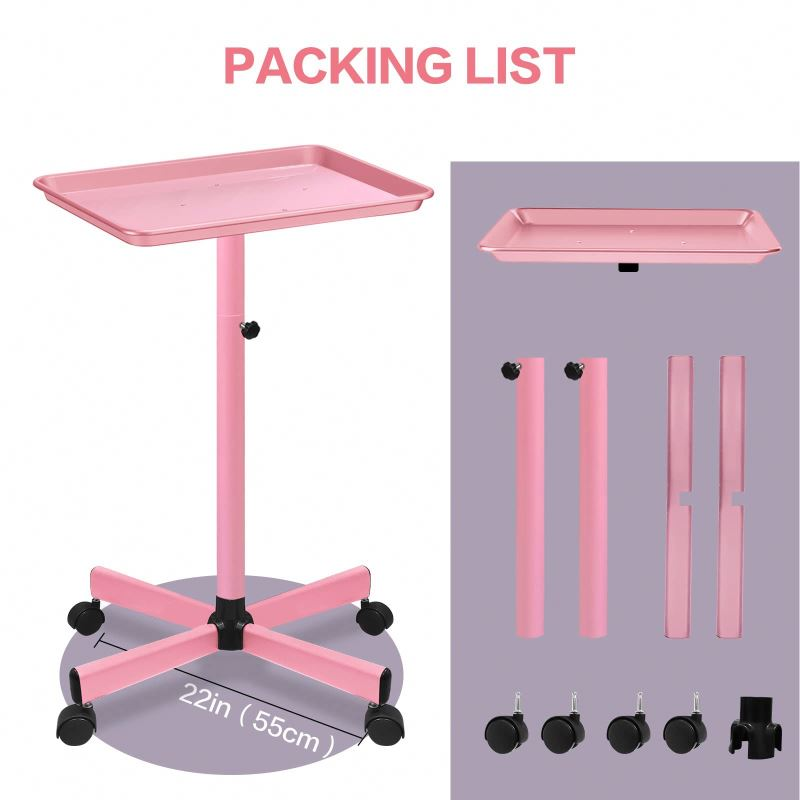 Hair Stylist Hairdressing Tool Storage Trolley With Tools Holders Salon Rolling Hair Color Tray Portable Cart on Wheels