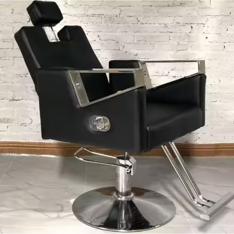 High Quality Black Metal Frame Salon Furniture Styling Hairdressing Chair ury Barber Shop Custom Chair