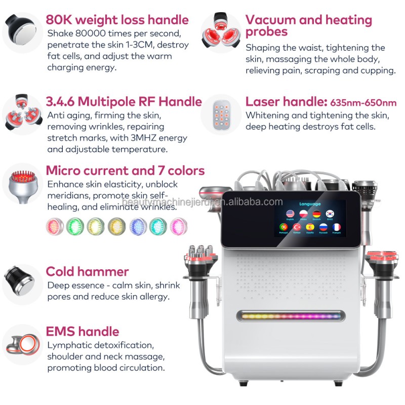 Portable 11 in 1 Vacuum Rf Face Lift Skin Rejuvenation Body Massage Beauty Machine