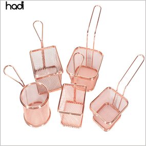 French Fries Basket Manufacturer - Modern Rectangular Rose Gold Holder