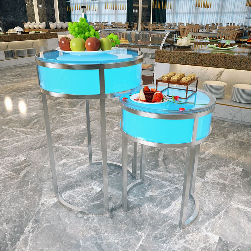 Buffet Table Manufacturer - Wholesale Acrylic Lighted Round Foldable