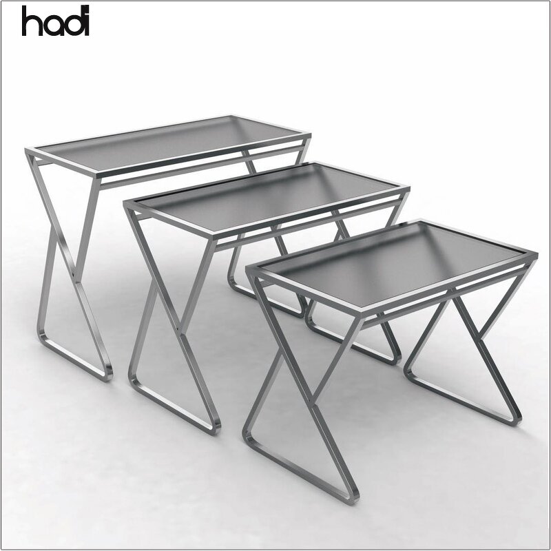 Buffet Table Manufacturer - Wedding Rectangular Black Tempered Glass Top