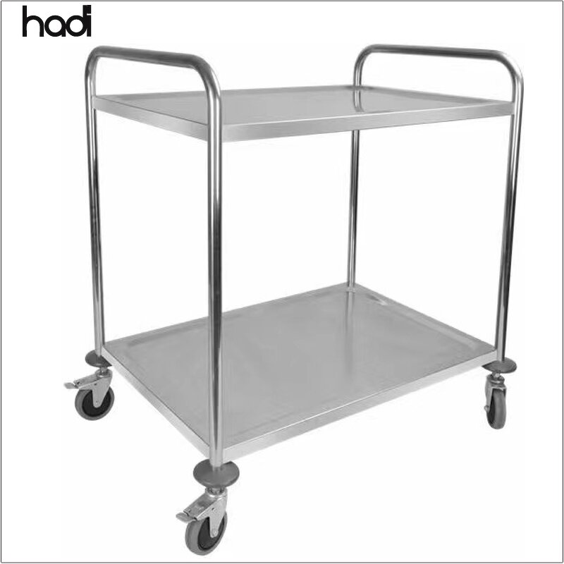 Food Trolley Manufacturer - HADI Commercial 2-Tier Foldable Mobile