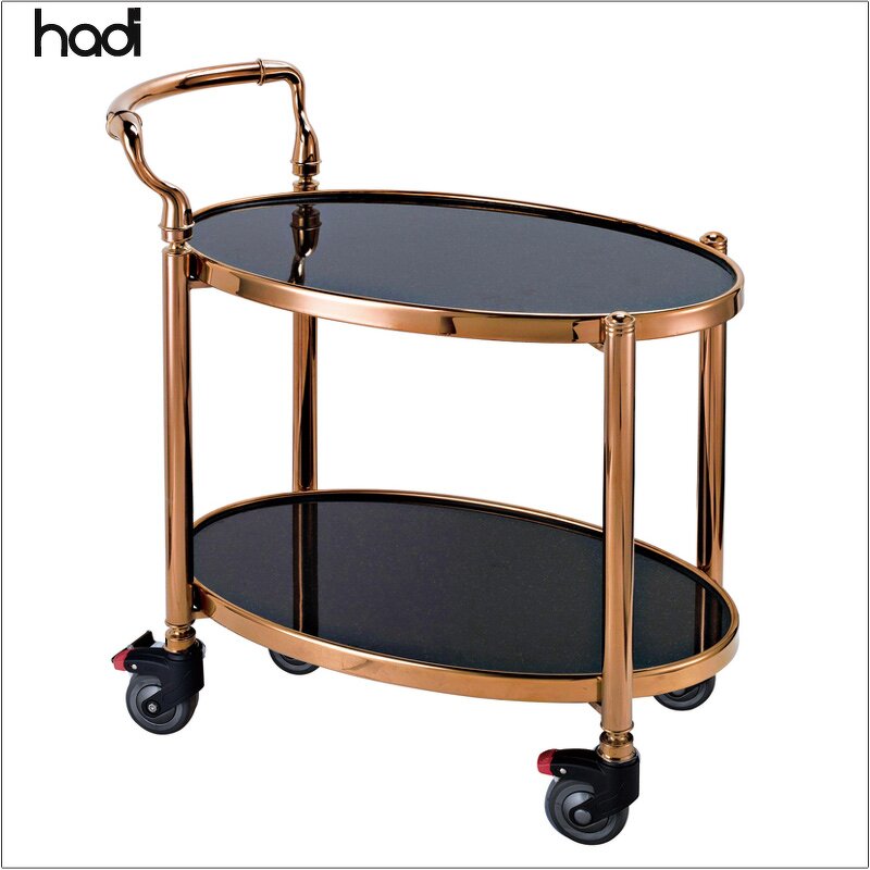 Room Service Trolley Manufacturer - Chef Quality Copper 2 Tier Trolley