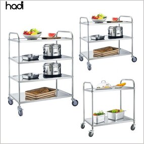Kitchen Serving Cart Manufacturer - Commercial Stainless Steel Folding Cart