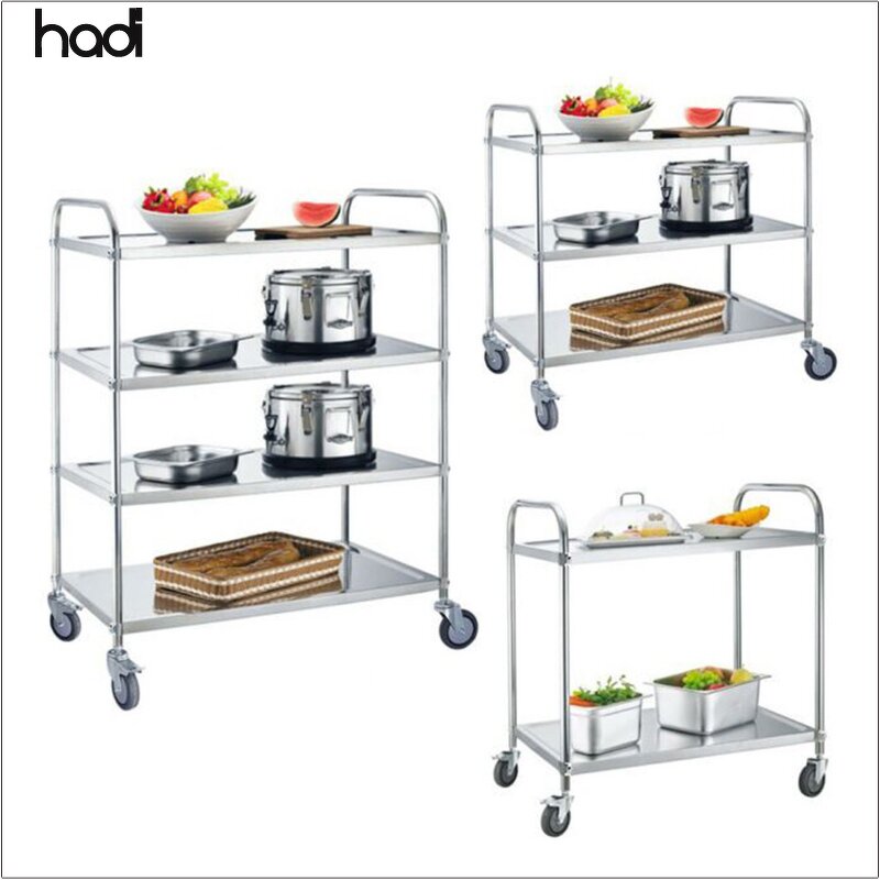 Kitchen Serving Cart Manufacturer - Commercial Stainless Steel Folding Cart