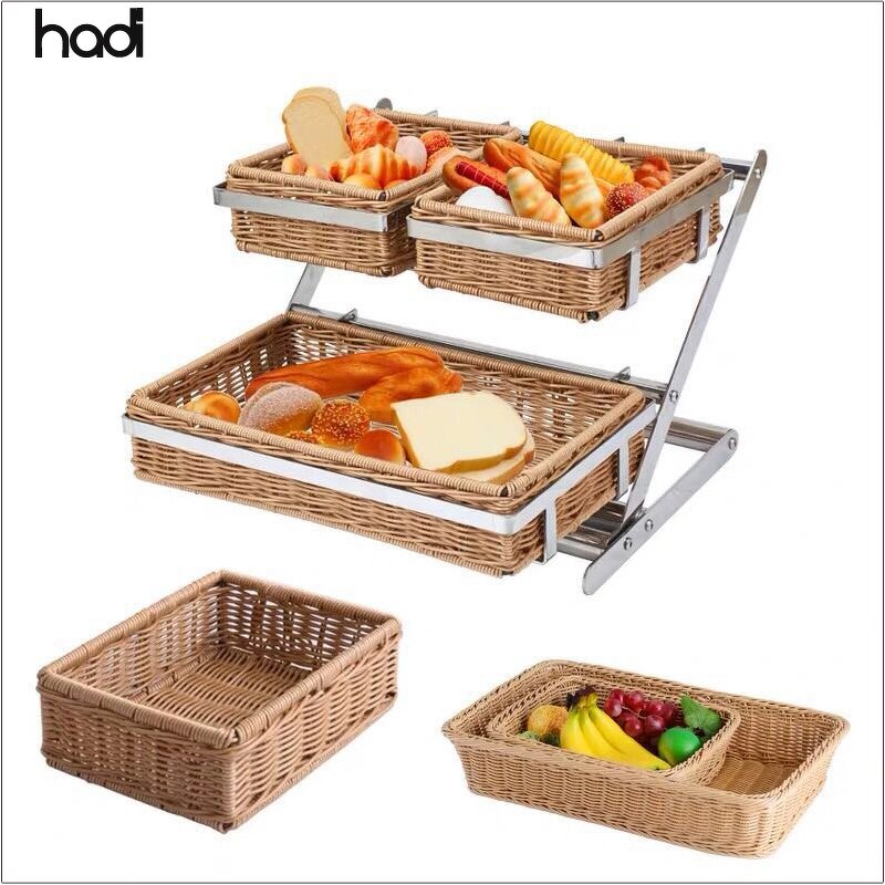 Bread Basket Manufacturer - Commercial 2-Tier Stainless Steel Display