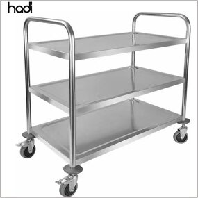 Kitchen Serving Trolley Manufacturer - Guangzhou 3-Tier Stainless Steel