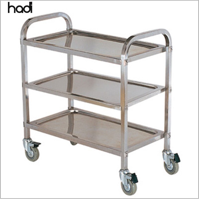 Kitchen Serving Trolley Manufacturer - Guangzhou 3-Tier Stainless Steel