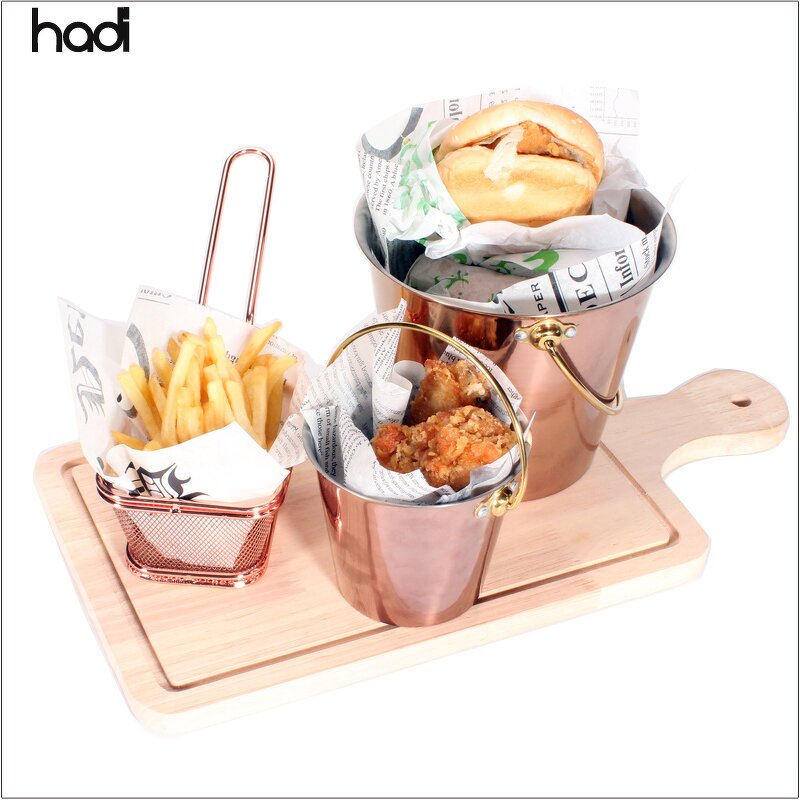 French Fries Basket Manufacturer - Luxury Rose Gold Buffet Display Rack