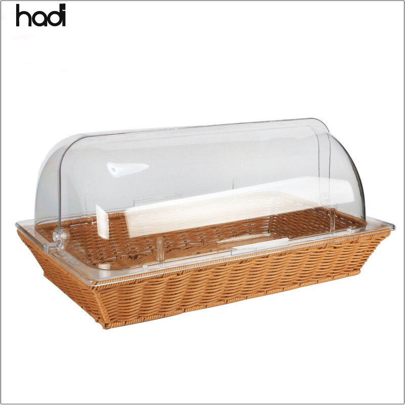 Bread Baking Basket Manufacturer - Morden Rectangular Rattan with Cover