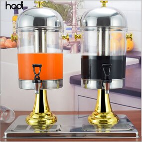 Beverage Dispenser Manufacturer - Luxury Golden Carbonated 2 Tanks Hot Cold